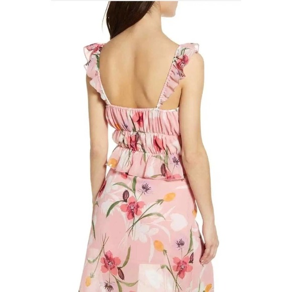 Leith Pink Floral Ruffle Cropped Camisole Nordstrom XL NWT - Picture 10 of 13